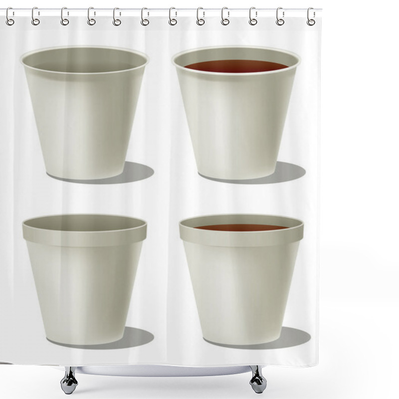 Personality  Styrofoam Cup Of Coffee Shower Curtains