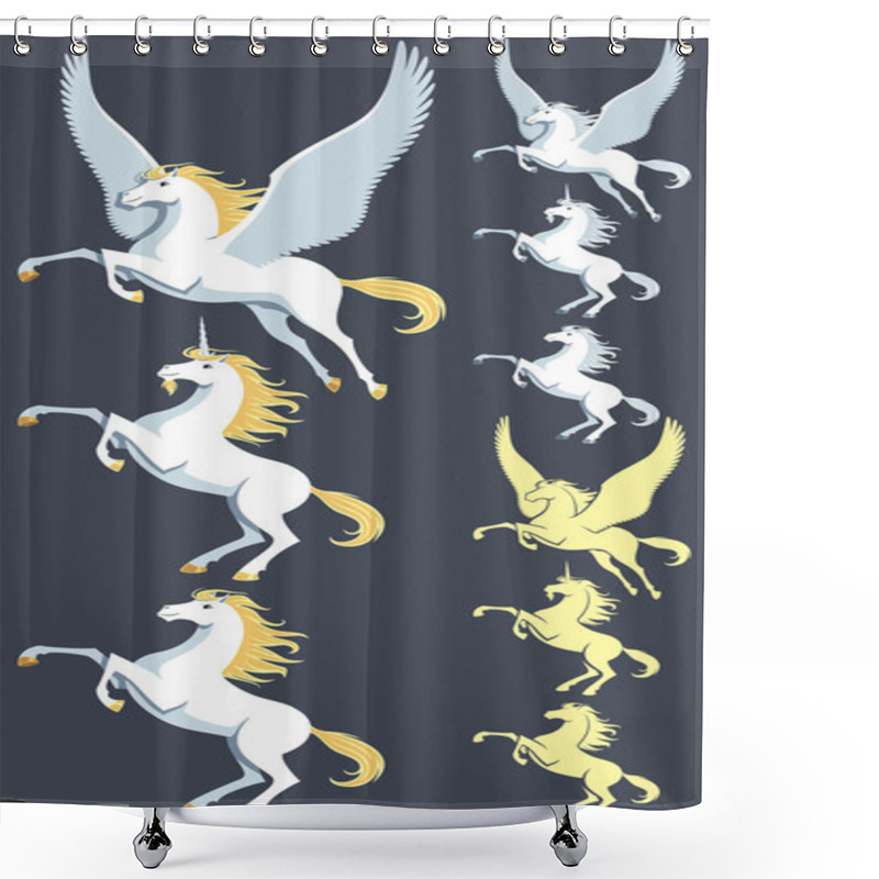 Personality  Pegasus Unicorn Stallion Shower Curtains