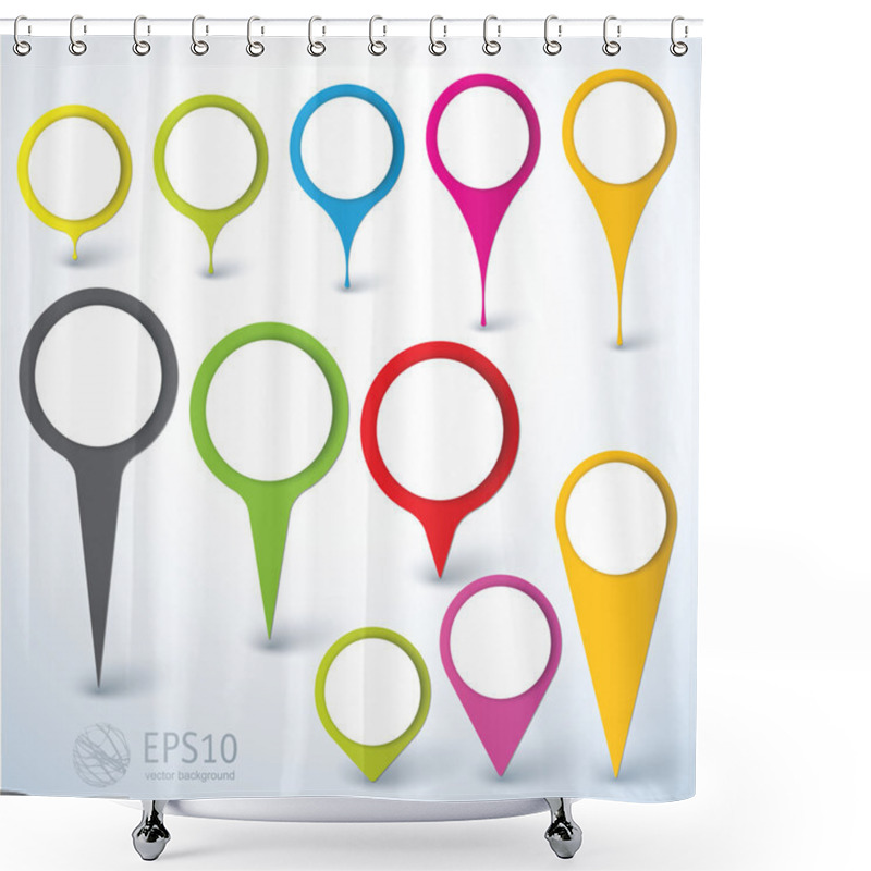 Personality  Location Icons. Shower Curtains