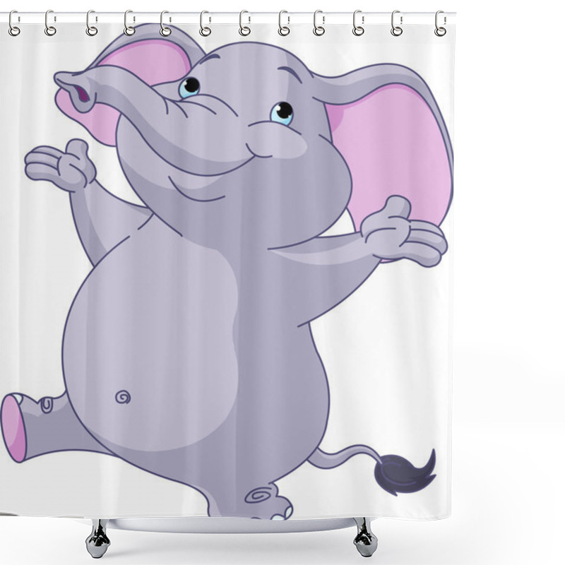 Personality  Cute Dancing Elephant Shower Curtains