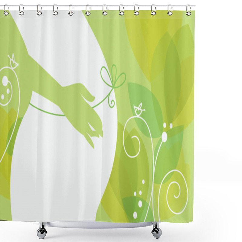 Personality  Silhouette Of Pregnant Woman Shower Curtains