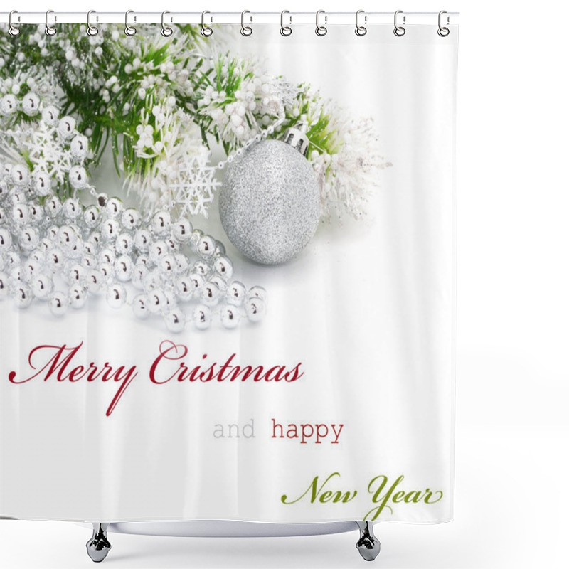 Personality  Christmas Greeting Card Shower Curtains