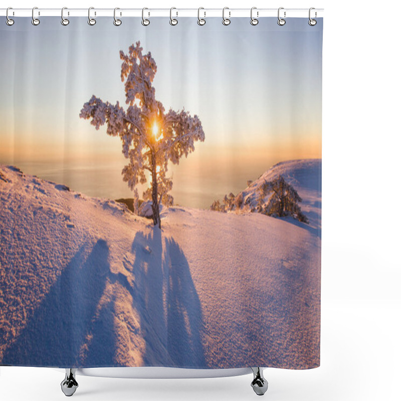 Personality  Majestic Sunrise In The Winter Shower Curtains