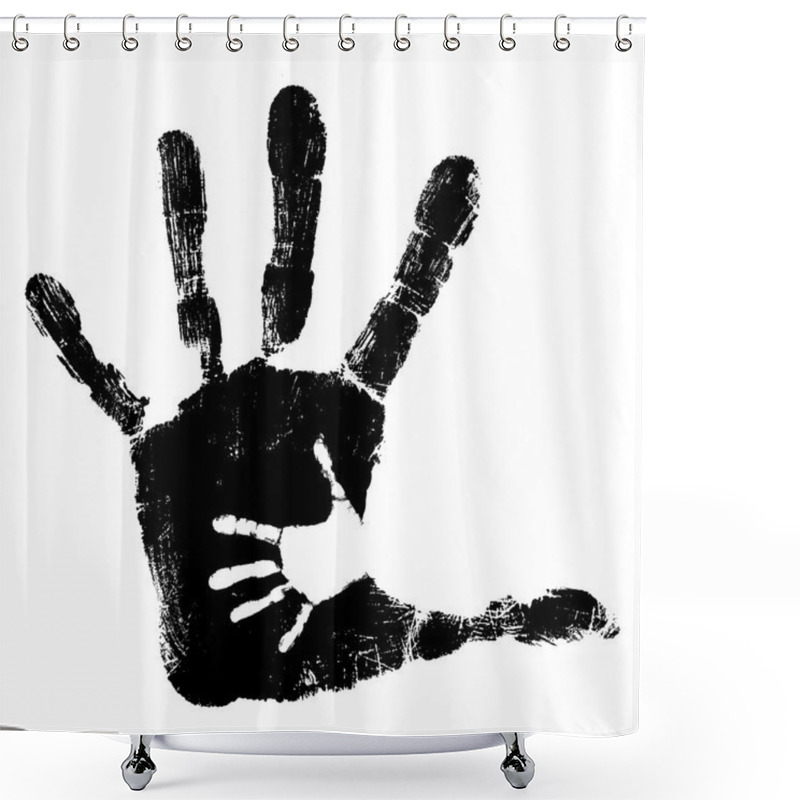 Personality  Mother Child Hand Prints Shower Curtains