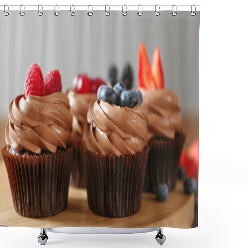 Personality  Tasty Chocolate Cupcakes   Shower Curtains