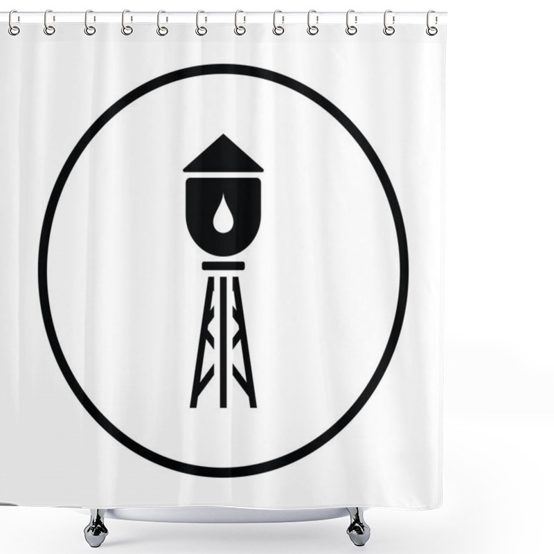 Personality  Water Tower Icon Shower Curtains