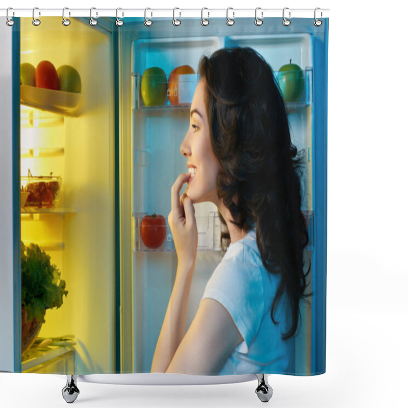 Personality  Fridge With Food Shower Curtains