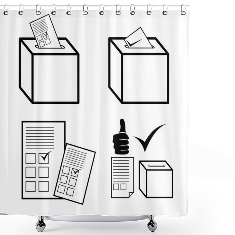 Personality  Politics, Voting And Elections Icons Shower Curtains