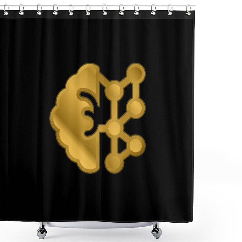 Personality  AI Gold Plated Metalic Icon Or Logo Vector Shower Curtains