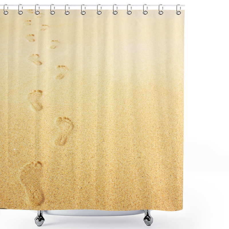 Personality  Footprints In The Sand Background Shower Curtains