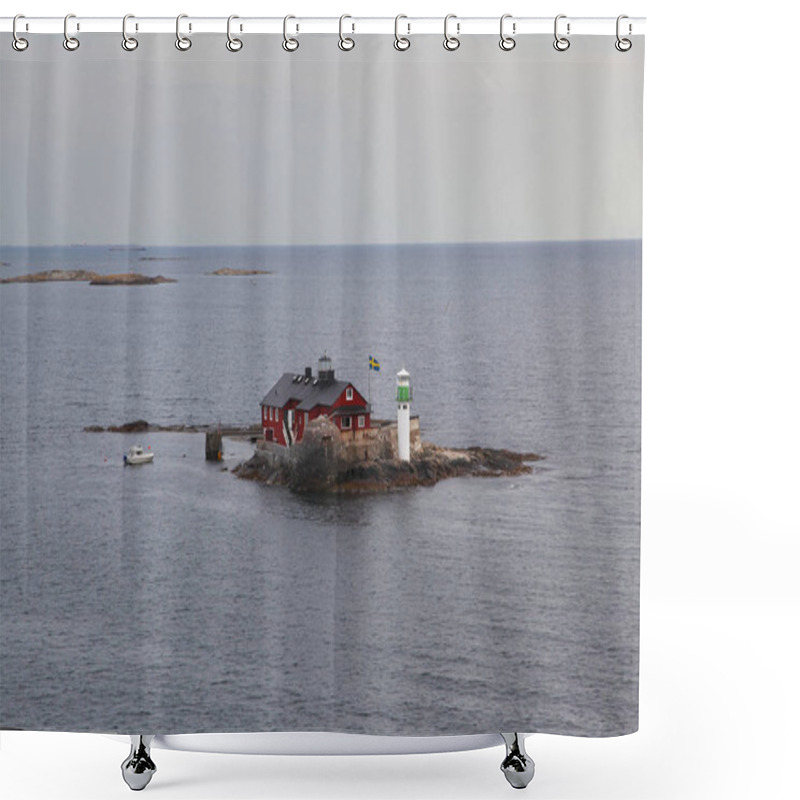 Personality  A Lone Lighthouse In The Swedish Skerries Shower Curtains