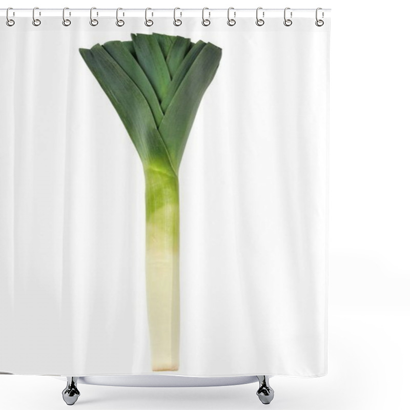 Personality  Leek On White Shower Curtains