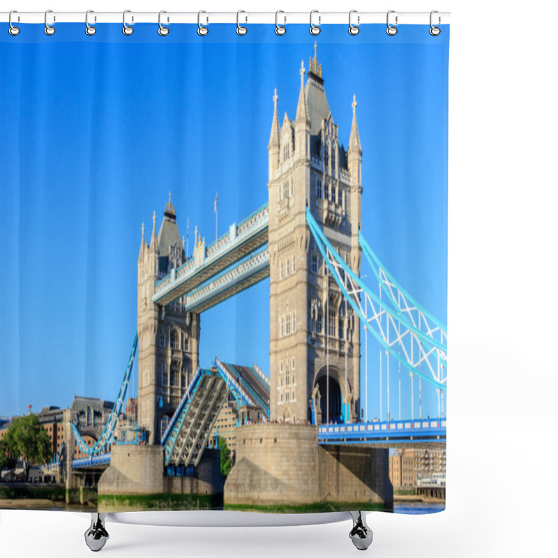 Personality  Tower Bridge In London With Drawbridge Open  Shower Curtains