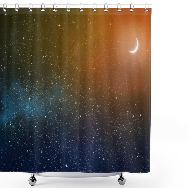 Personality  Night Sky With Stars And Moon Shower Curtains