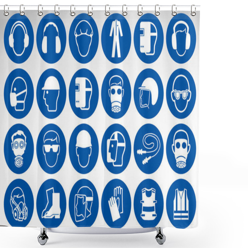 Personality  Required Personal Protective Equipment (PPE) Symbol,Safety Icon  Shower Curtains