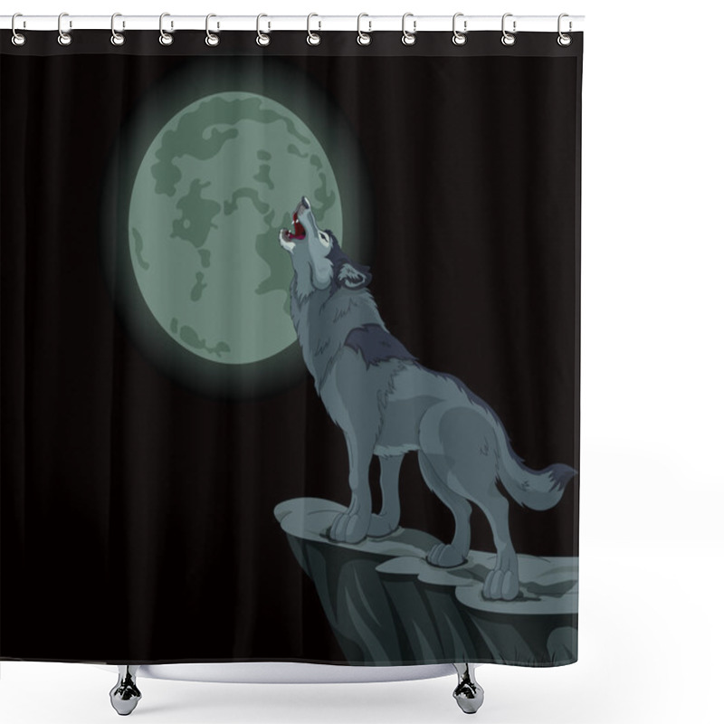 Personality  Howling Wolf At The Full Moon Shower Curtains