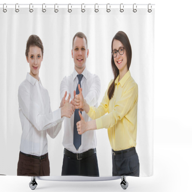 Personality  People Showing Thumbs Up Sign Shower Curtains