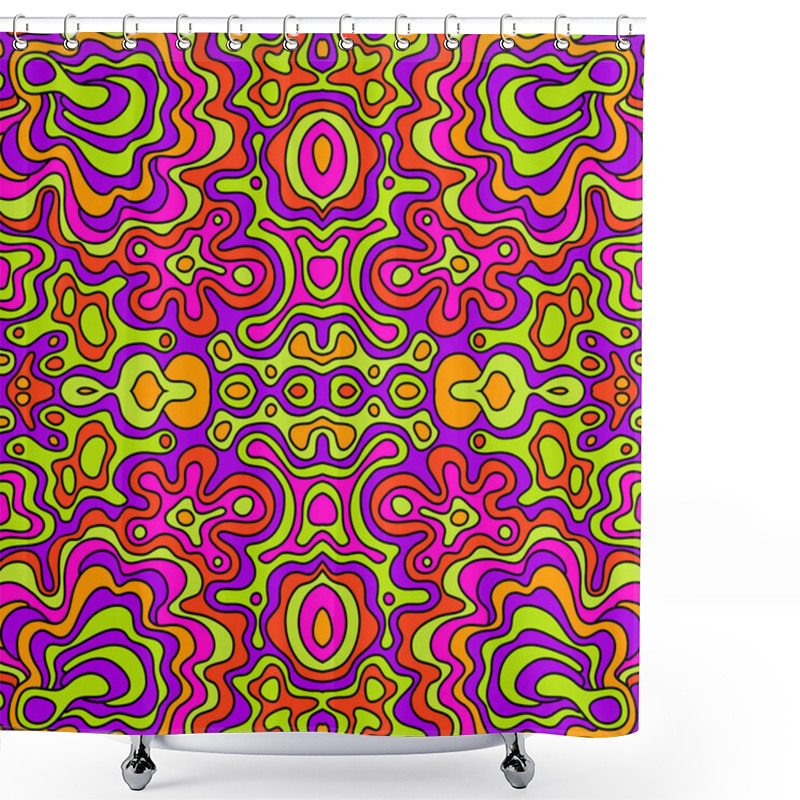 Personality  Seamless Doodle Hand-drawn Pattern Shower Curtains