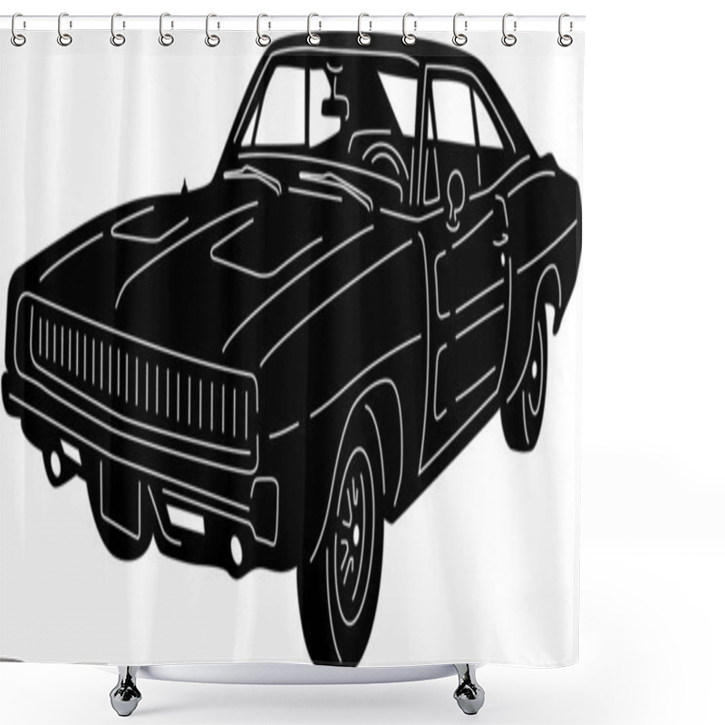 Personality  Car - Detailed Silhouette Shower Curtains