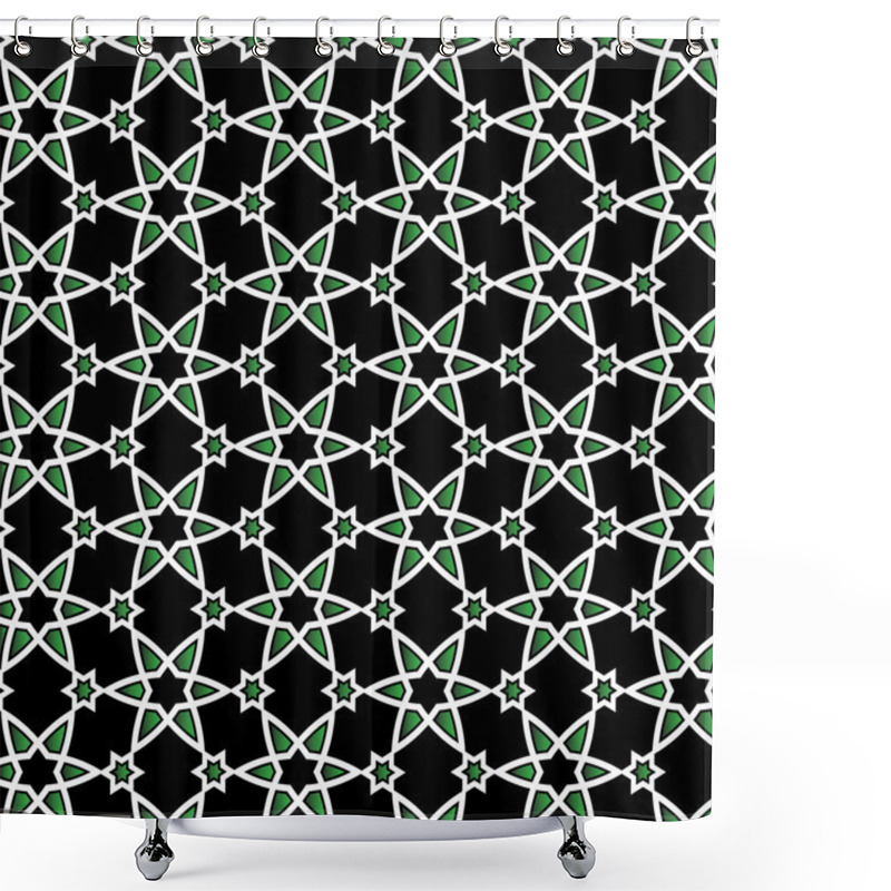 Personality  Vector Pattern On Islamic Motif Shower Curtains