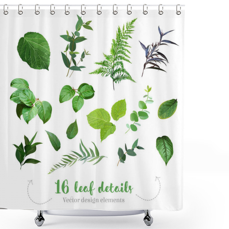 Personality  Greenery Leaves Vector Big Collection Shower Curtains