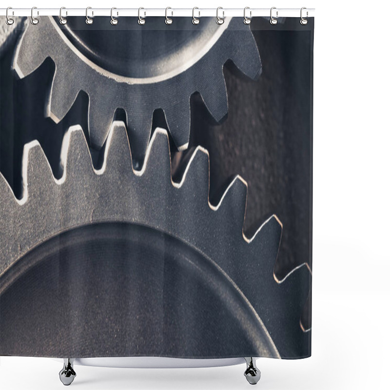 Personality  Industrial Gear Wheels, Close-up View Shower Curtains