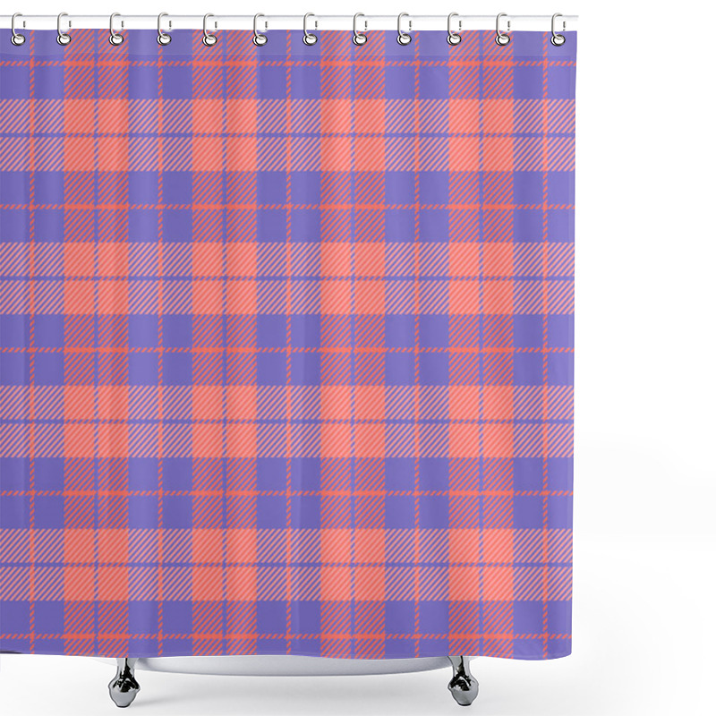 Personality  Easter Tartan Plaid. Scottish Pattern In Red And Violet Cage. Scottish Cage. Traditional Scottish Checkered Background. Seamless Fabric Texture. Vector Illustration Shower Curtains