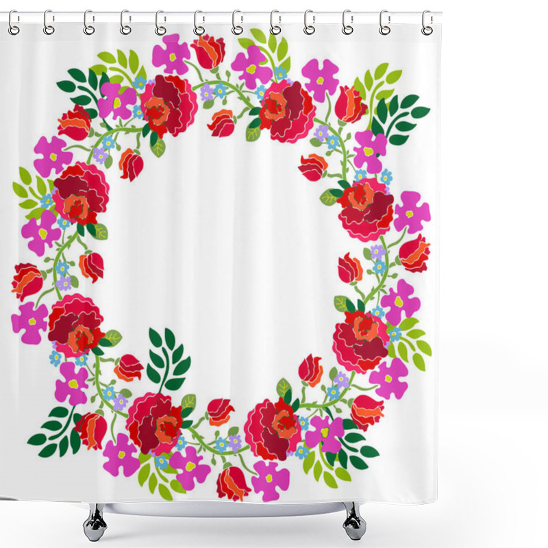 Personality  Hello Summer. Wreath Composition. Shower Curtains