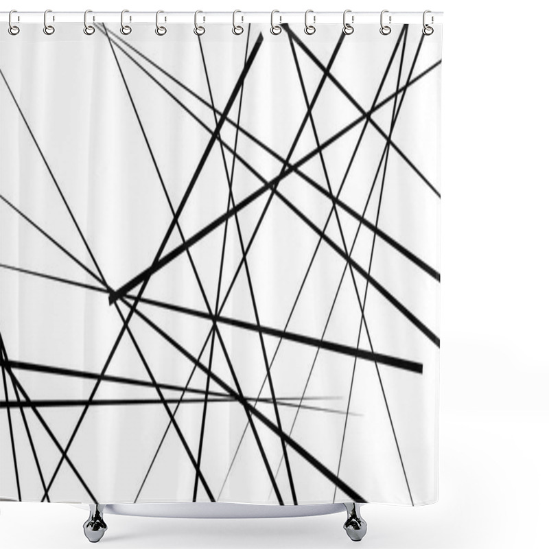 Personality  Random Chaotic Lines Pattern  Shower Curtains