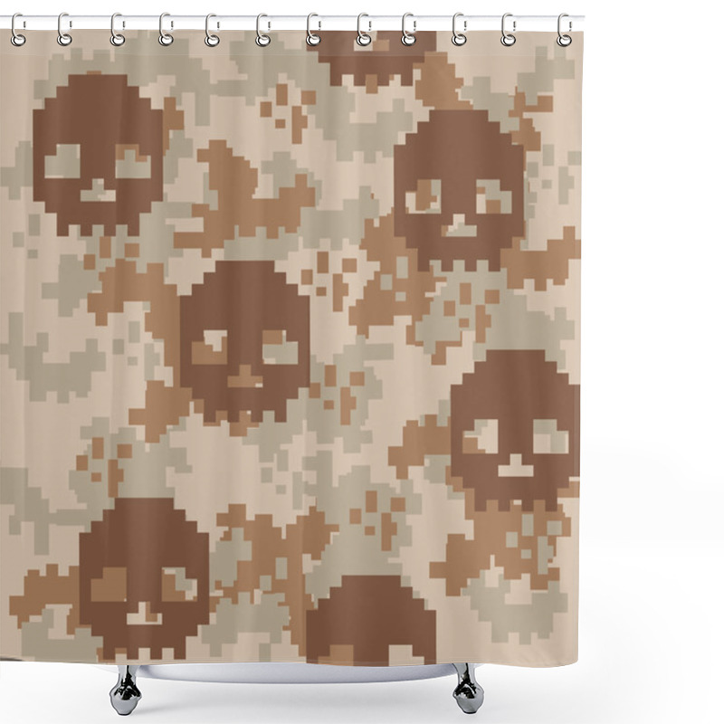 Personality  Army Texture, Camo Acu Skull Shower Curtains