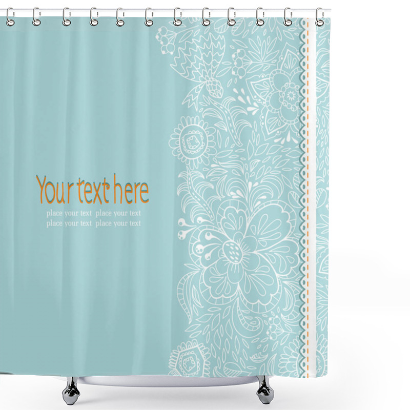 Personality  Wedding Card With Abstract Flowers Shower Curtains