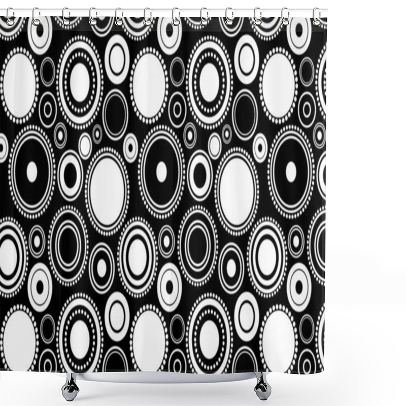 Personality  Full Frame Black And White Circles Pattern, Vector Background  Shower Curtains