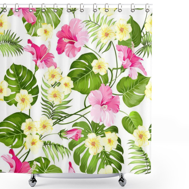 Personality  Seamless Tropical Flower. Shower Curtains