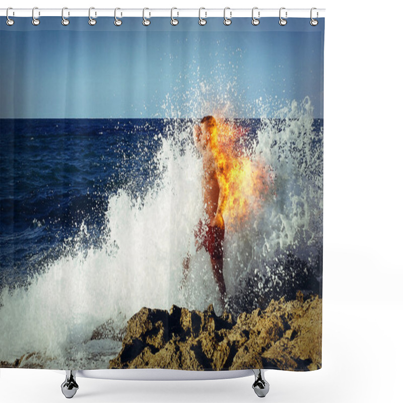 Personality  Man On Fire Shower Curtains