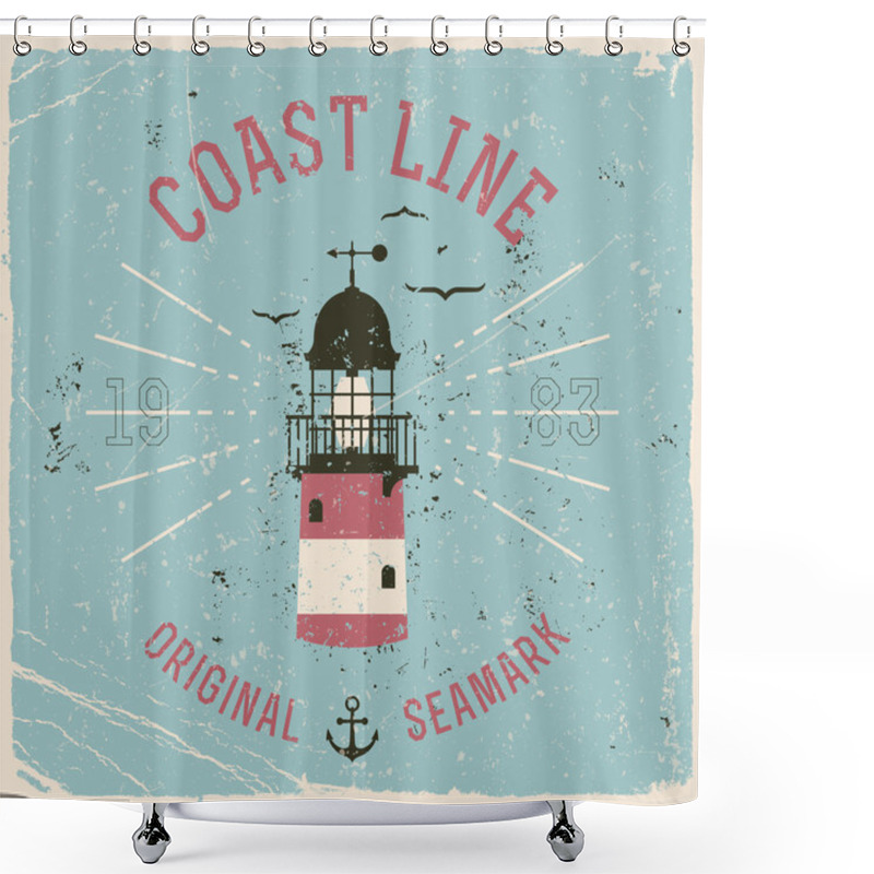 Personality  Coast Line Lighthouse Shower Curtains