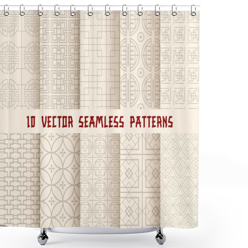 Personality  Oriental Or Asian Seamless Pattern Background Shower Curtains