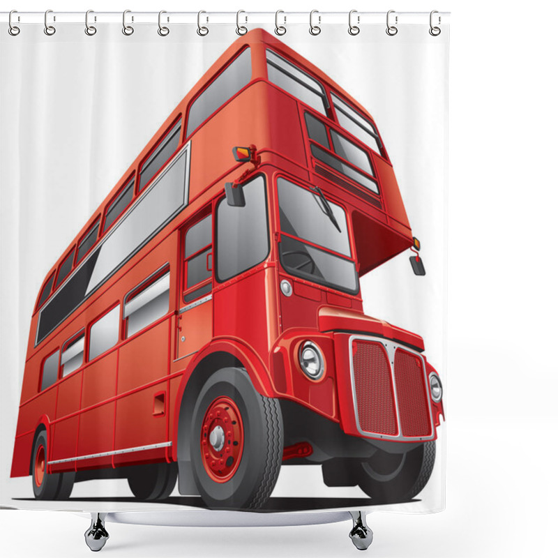 Personality  London Double Decker Bus Shower Curtains