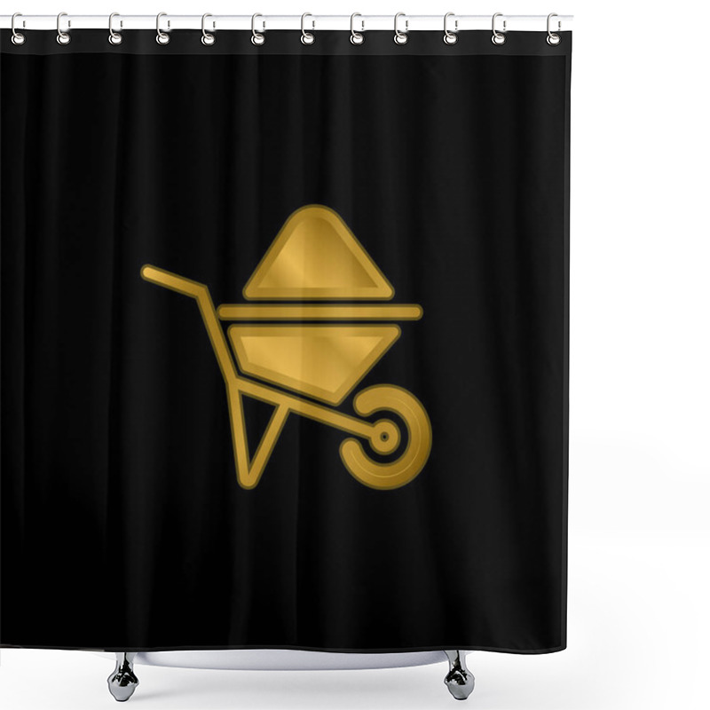 Personality  Barrow Gold Plated Metalic Icon Or Logo Vector Shower Curtains