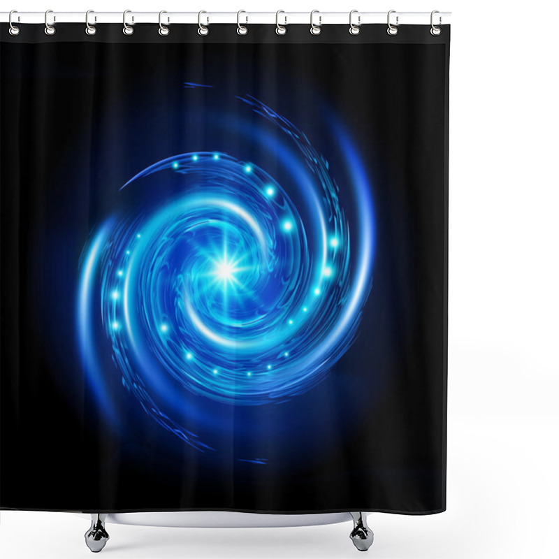 Personality  Blue Spiral Vortex Shower Curtains