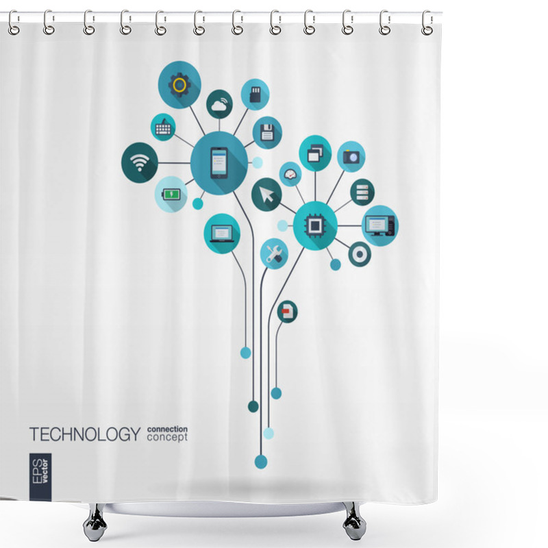 Personality  Abstract Technology Background Shower Curtains