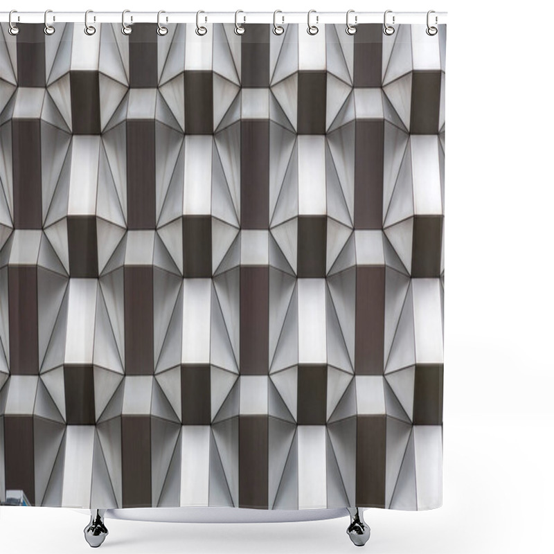 Personality  Architectural Detail Surface Texture Background With Polygonal Pattern, Gray Relief Shapes  Shower Curtains