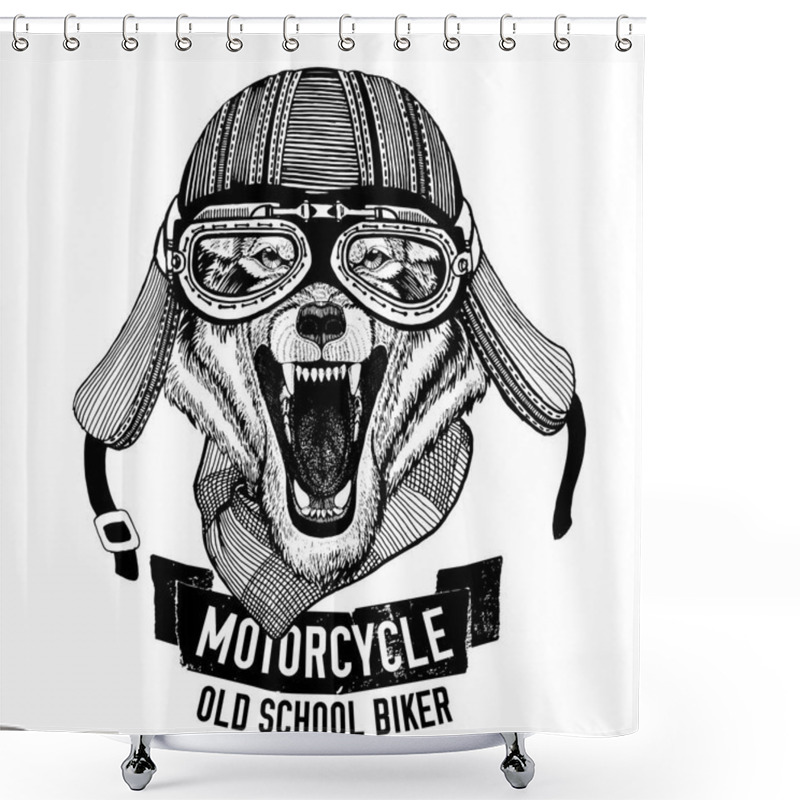 Personality  Wild WOLF For Motorcycle, Biker T-shirt Shower Curtains