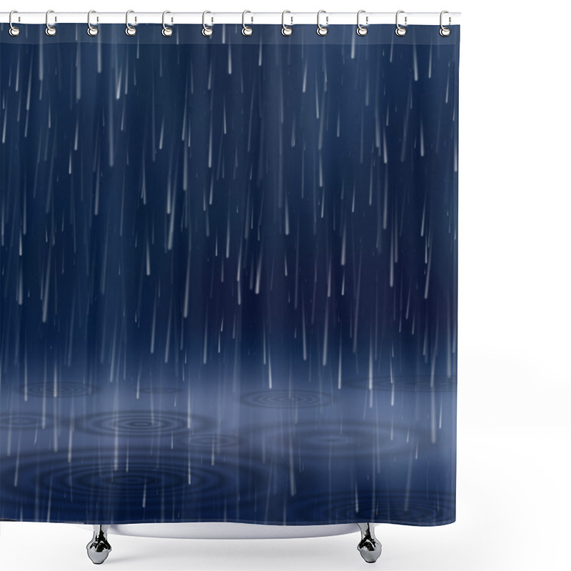 Personality  Background With Rain. Vector Illustration Shower Curtains