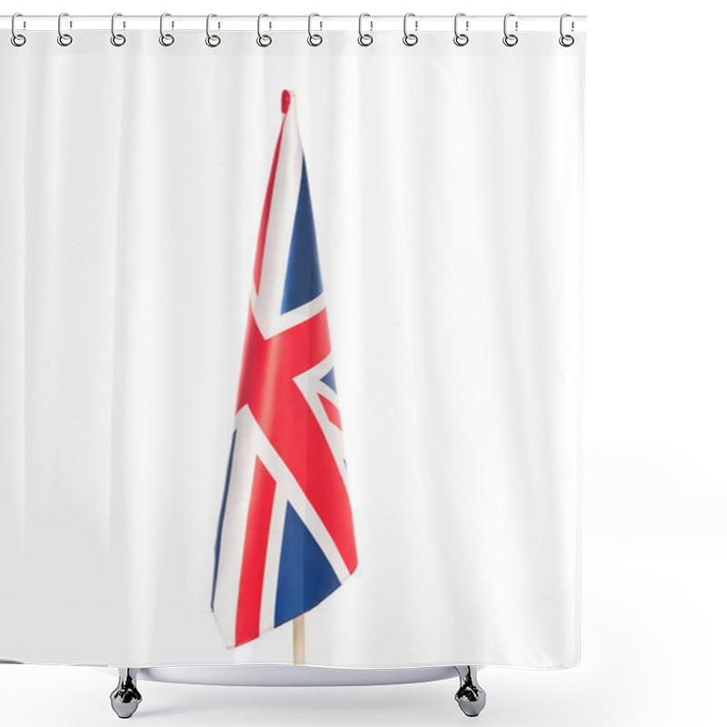 Personality  Flag Of United Kingdom With Red Cross Isolated On White  Shower Curtains