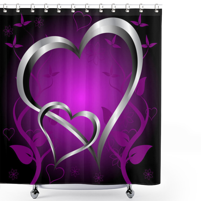 Personality  A Purple Hearts Valentines Day Background Shower Curtains