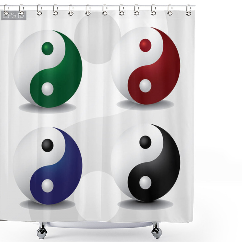 Personality  Ying Yang Shower Curtains