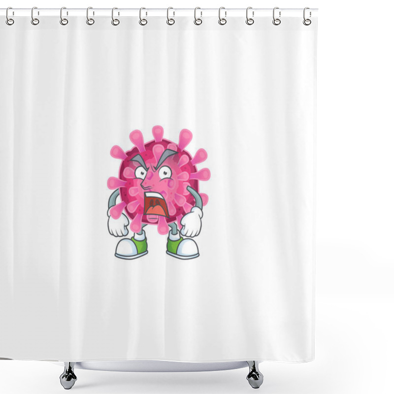 Personality  Corona Virus Cartoon Character Design Having Angry Face Shower Curtains