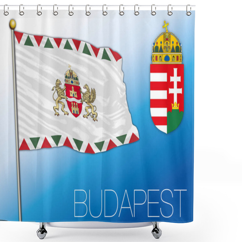 Personality  Budapest Flag, Administrative Region, Hungary Shower Curtains