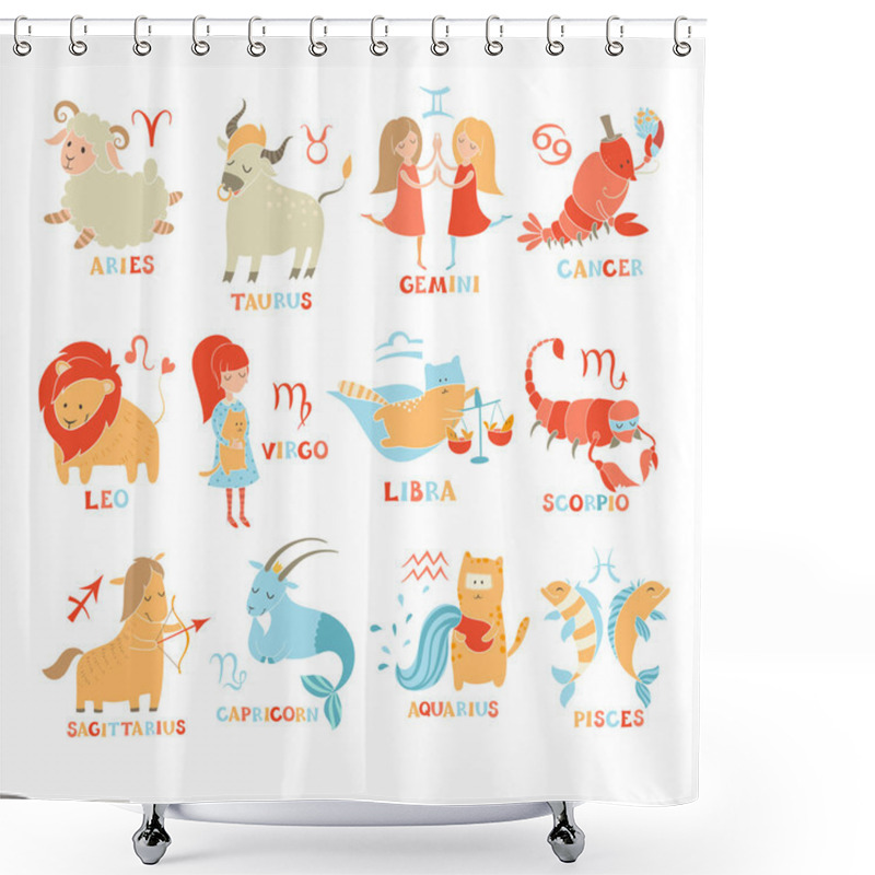 Personality  Funny Zodiac Set Shower Curtains