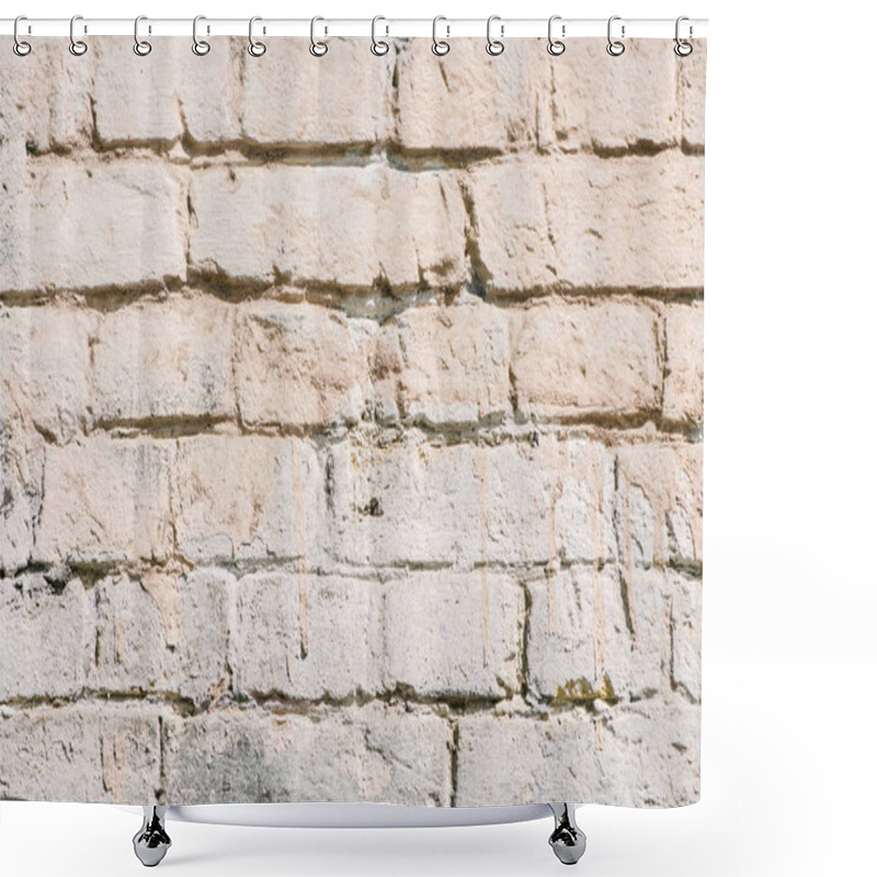 Personality  Full Frame Image Of Painted Brick Wall Background  Shower Curtains